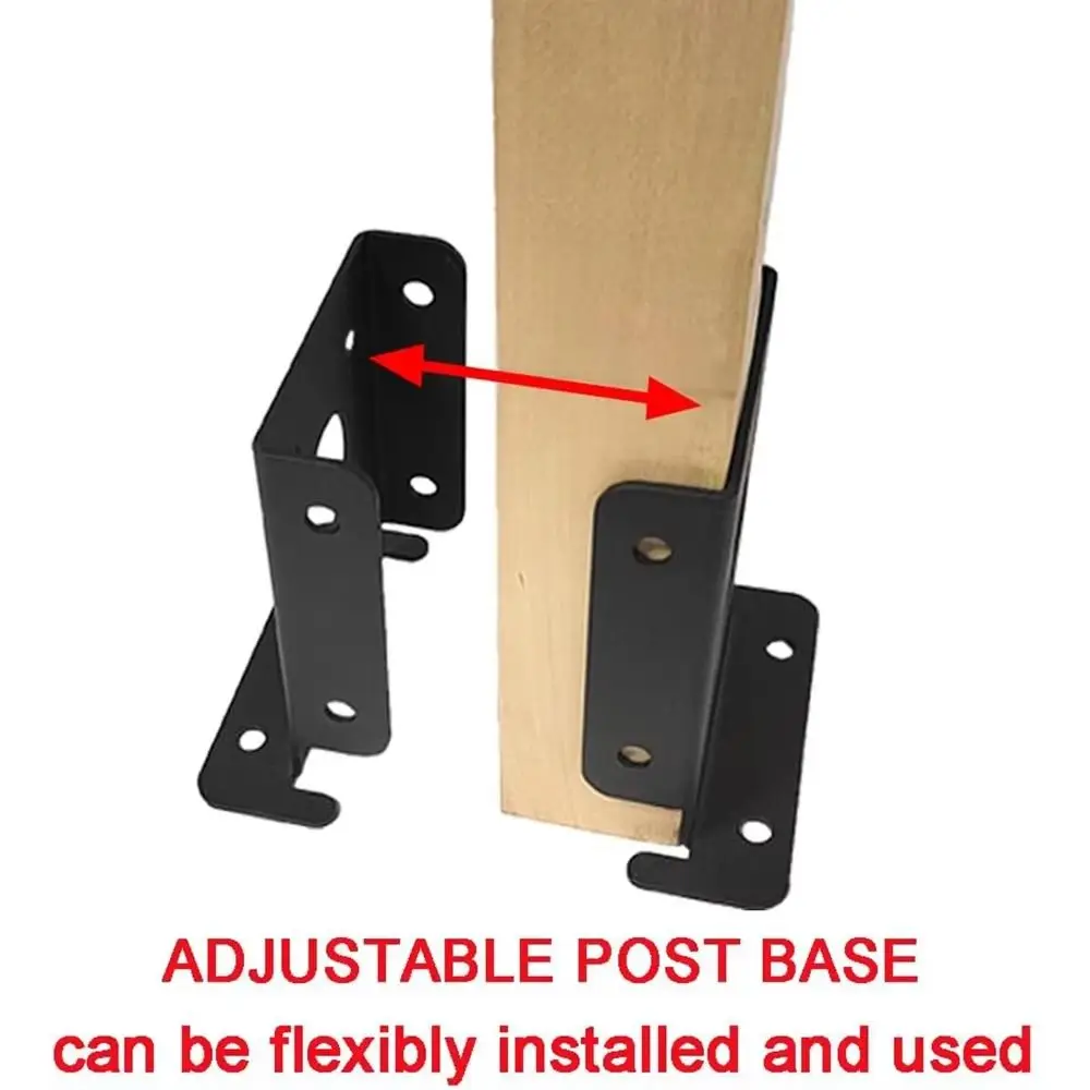 

2 шт. прочная опора, деревянный забор, кронштейны для перголы, регулируемый дизайн, 3,5x3,5 дюйма, опорные кронштейны, черные прочные