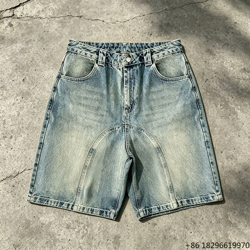 OEM ODM Custom Casual Blank Loose Jean Shorts Men Custom logo Baggy Jorts Men Blank Denim Shorts Y2k Knee Length Jorts for Men