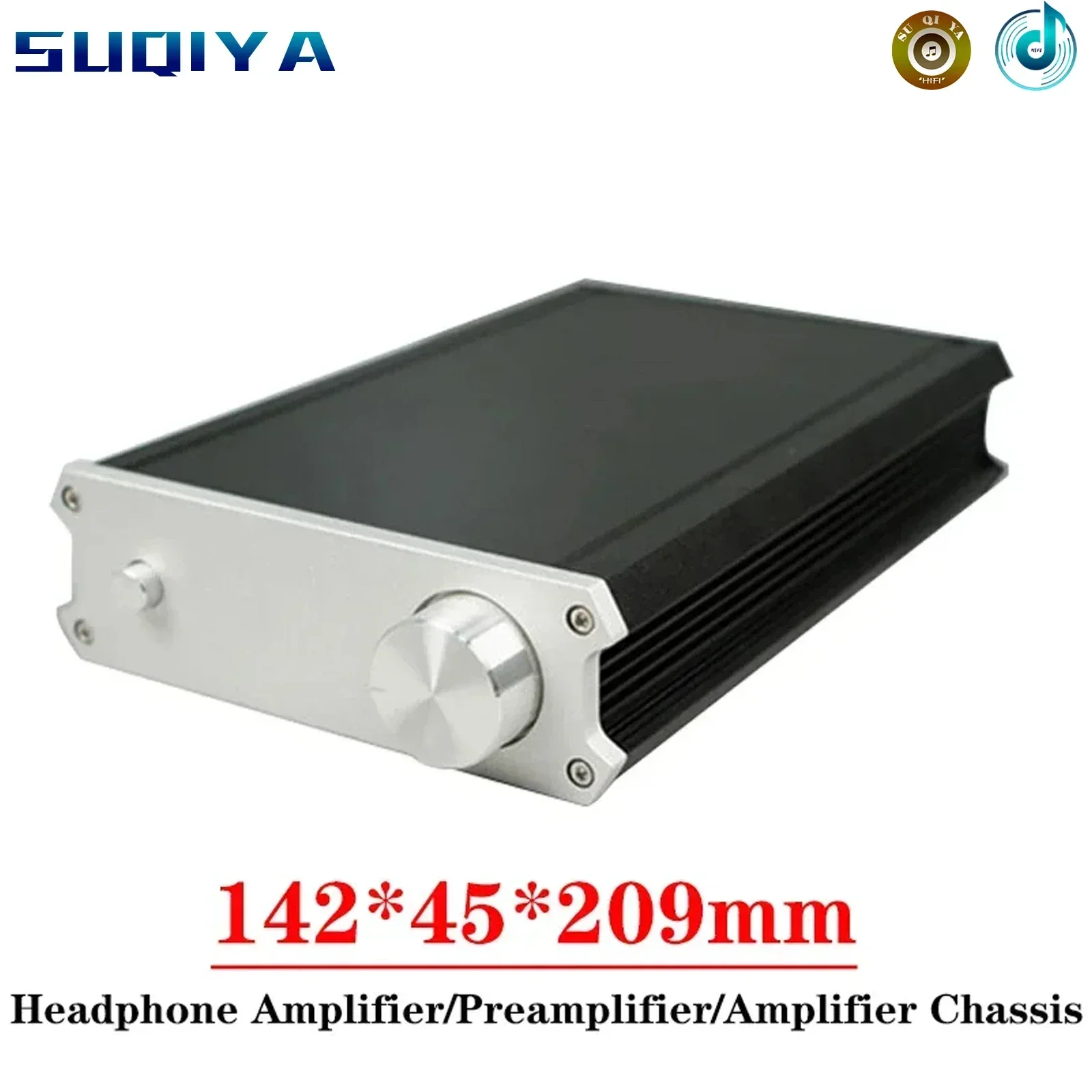 Boîtier de châssis d'amplificateur de puissance tout en aluminium, 142x45x209mm, pour amplificateur de casque, préamplificateur, coque d'ampli Audio à monter soi-même