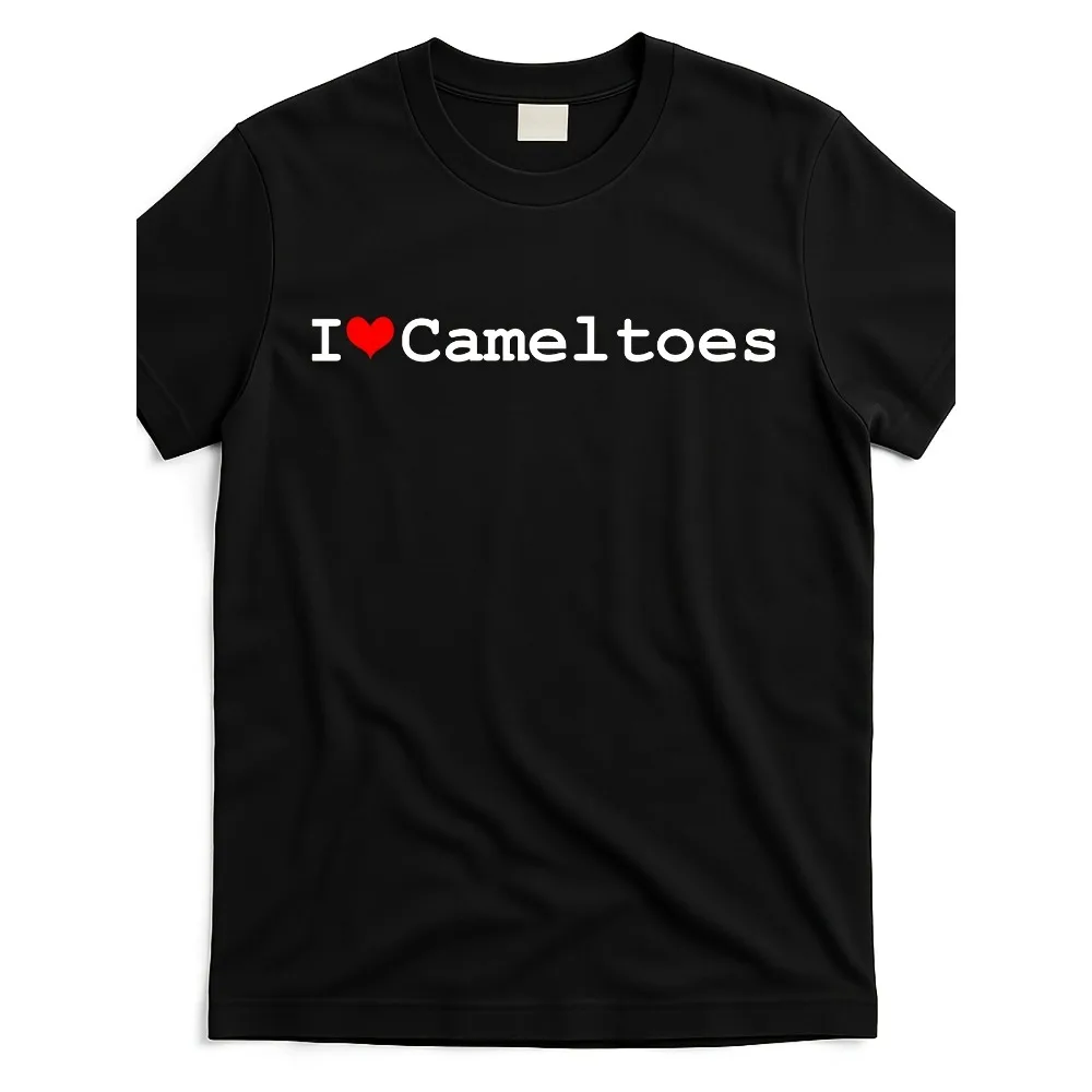 Camiseta de talla grande con la frase "I Love Camel Toes" | Disponible en tallas 0XL-5XL, cuello redondo informal, manga corta, estampado aleatorio, ligero.