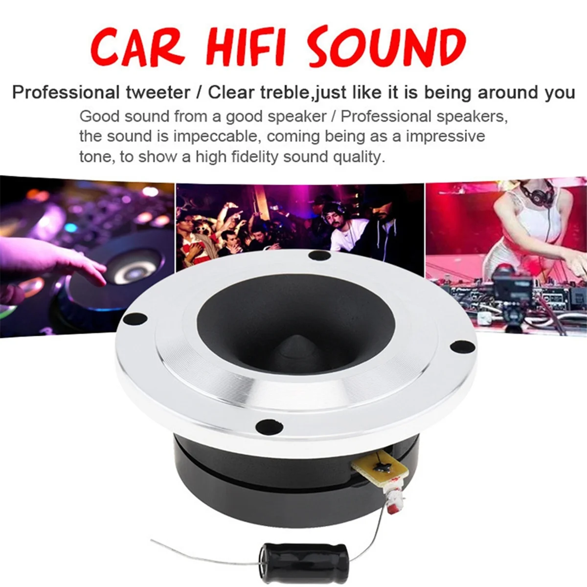 QA88X Tweeter Speaker, 4 Ohm 150W, Professional Treble Horn for Car Audio Modification