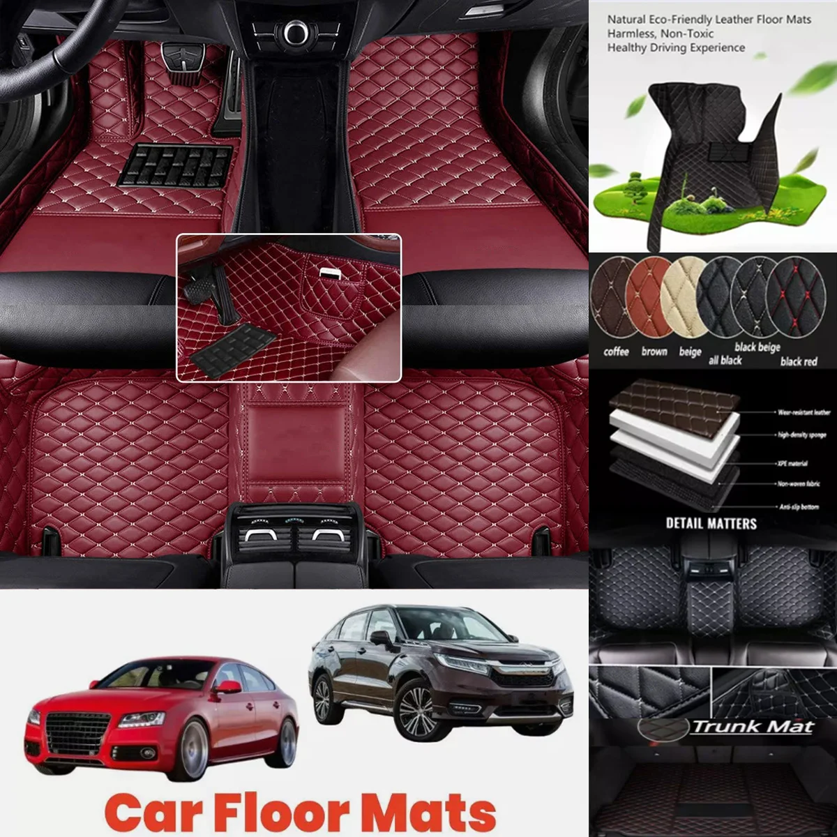 

New Custom Car Floor Mats For Mercedes Benz SLC 2016-2023 Years Auto Accessories Waterproof Leather Floor Liners