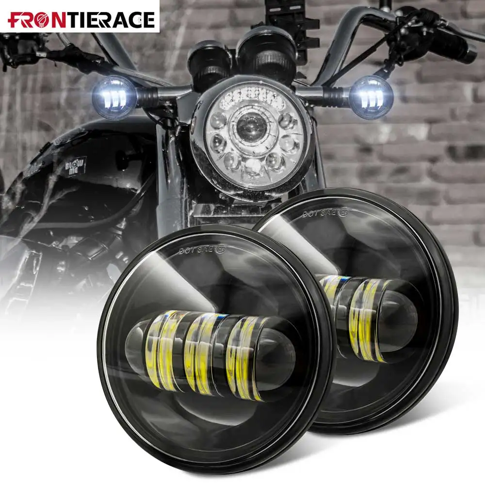 

4.5 Inch Auxiliary LED Extra Strong Fog Lights Motorcycle for Harley Davidson Headlight Oval Moto Lighthouse