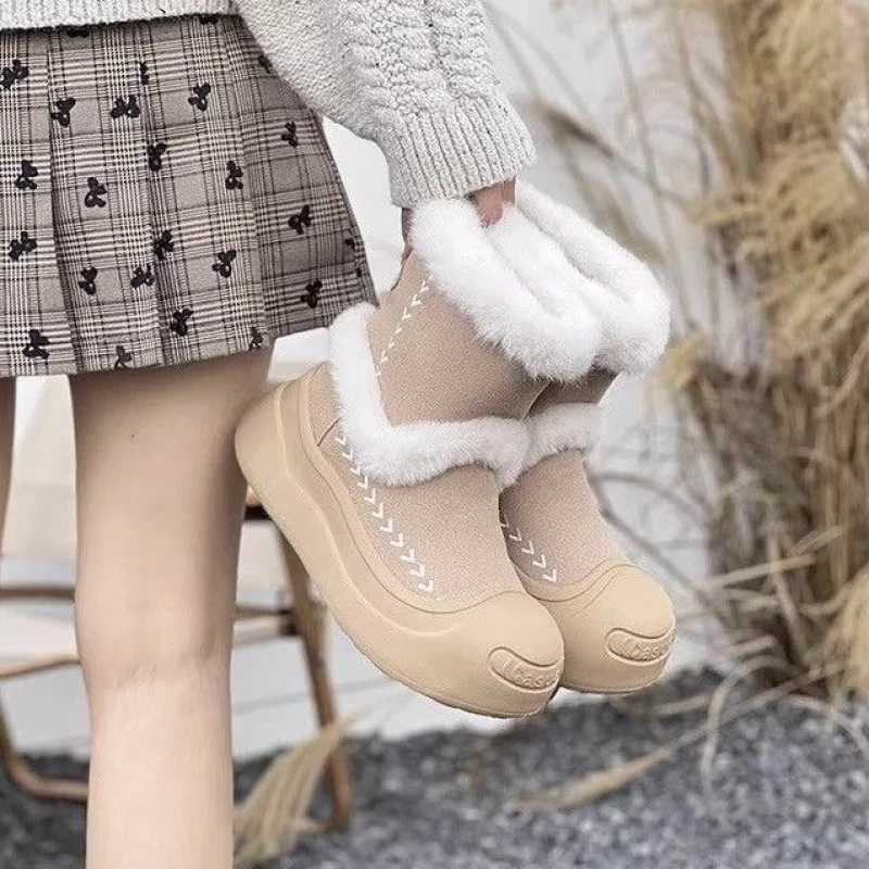 Winter Boots Women Thick Sole Warm Shoes For Woman Waterproof Women's Boots Trend 2026 Fashion Platform Shoes Female Booties New