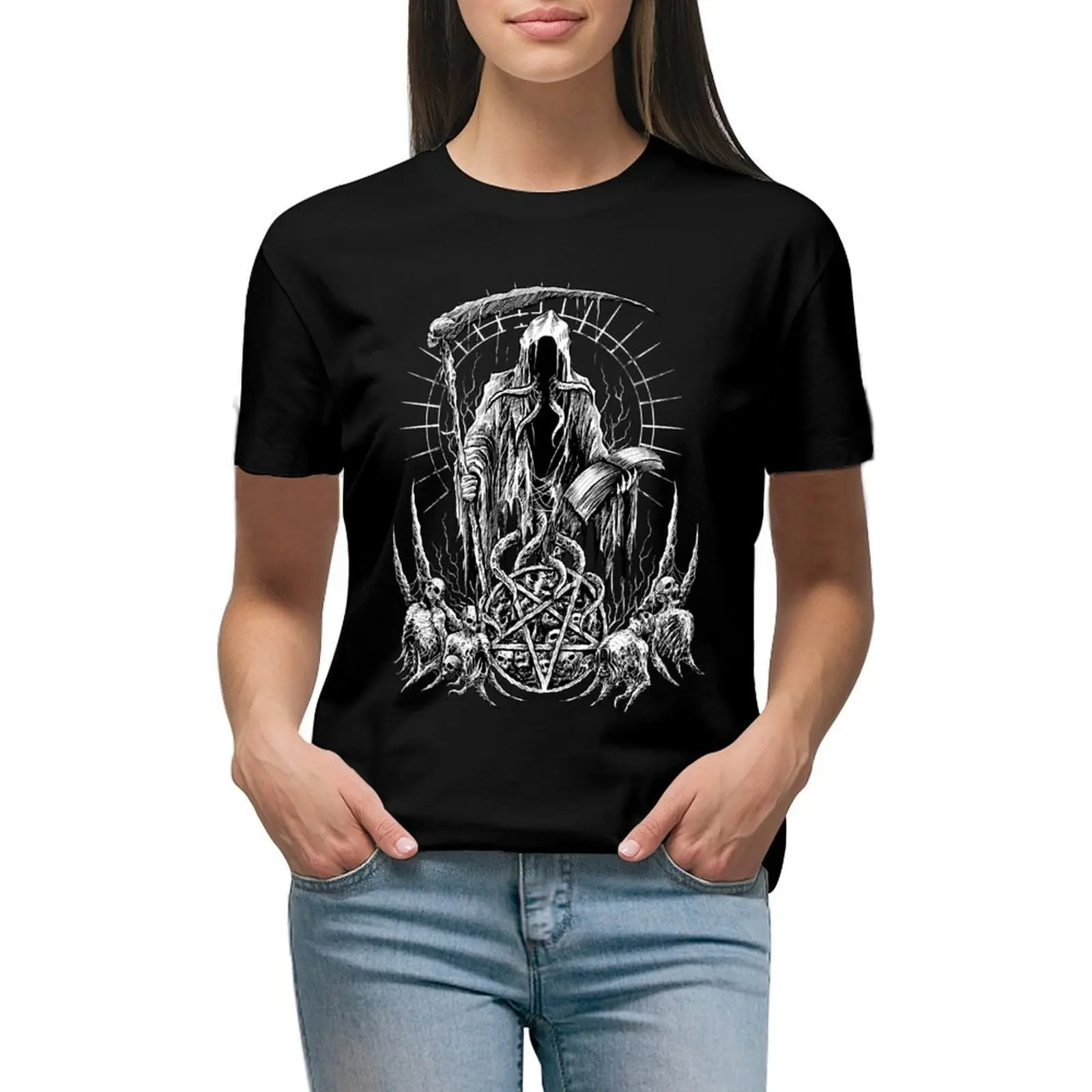 

Demonic Grim Reaper T-shirt summer tops shirts graphic tees woman t shirt