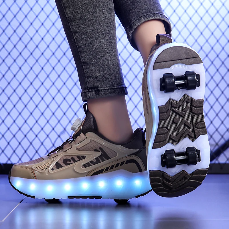 Roller Skate Shoes for Children Footwear Boys Girls 4 Wheels Sneakers Kids Outdoor Sport Game Toy Gift Light Up Boot