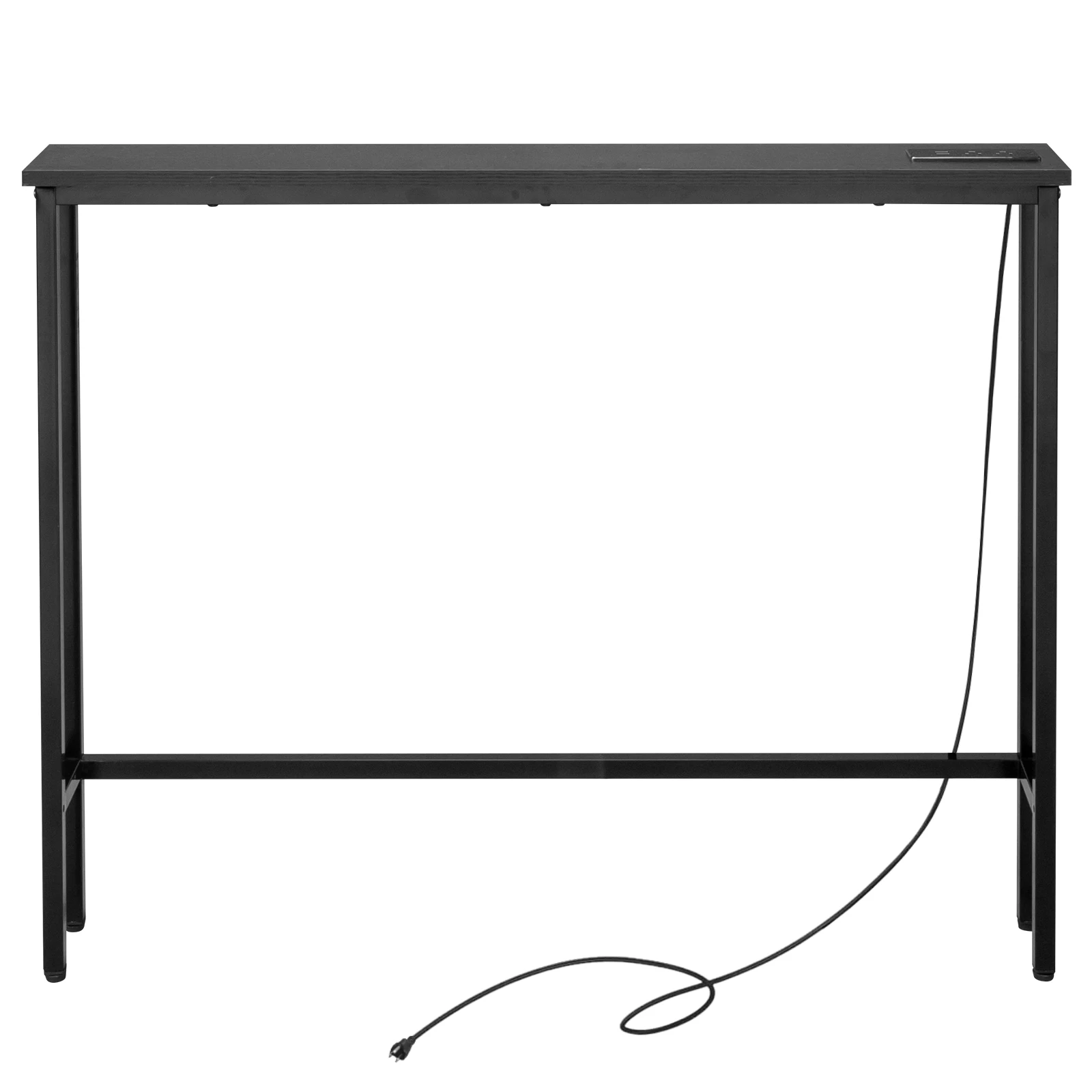 

39.4" Narrow Console Sofa Table with Power Outlets and USB Ports, Skinny Couch Table with Metal Frame and Charge Station