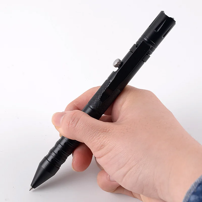 Bolígrafo táctico multifunción 3 en 1 para exteriores con interruptor de perno, luz Led de emergencia, interruptor de vidrio, herramientas de autodefensa