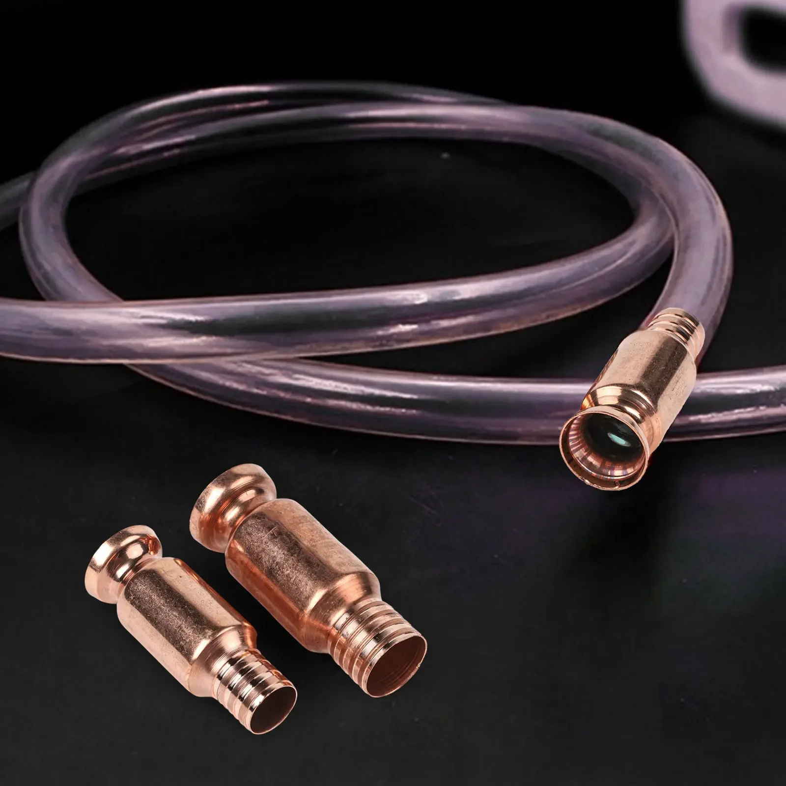 Ensemble de 2 tuyaux de siphon en cuivre avec pompe manuelle pour un transfert sûr et stable d'huiles, de carburants et d'autres liquides
