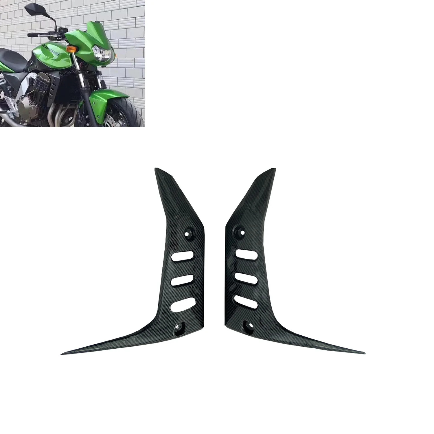 

Carbon Fiber Painting Injection Molded Radiator Side Cover Panel Fairing For Kawasaki Z750 Z 750 2004-2006