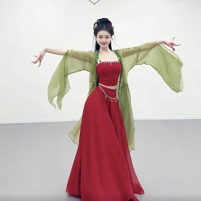 

Classical Dance Costumes, Practice Clothes, Tops, Women's Long Gauze Clothes, Performance Clothes, Ancient Performance Suits