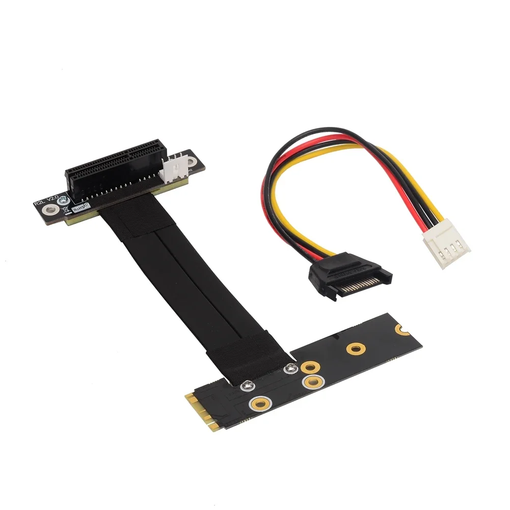 Imagem -05 - Pci-e M.2 Ngff Nvme Ssd M-key para Pci-e x4 Riser Card Adapter 4p Sata Power Gpu Pci Express 4x para m2 M-key Cabo de Extensão Gen3.0