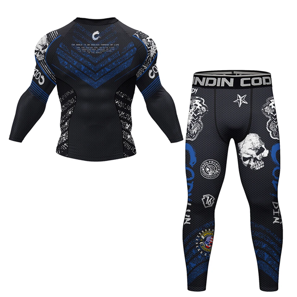 ملابس رياضية للرجال كرة السلة جيرسي ضغط الجري التدريب رياضية MMA BJJ الملاكمة Rashguard تجريب الصالة الرياضية اللياقة البدنية الملابس #3
