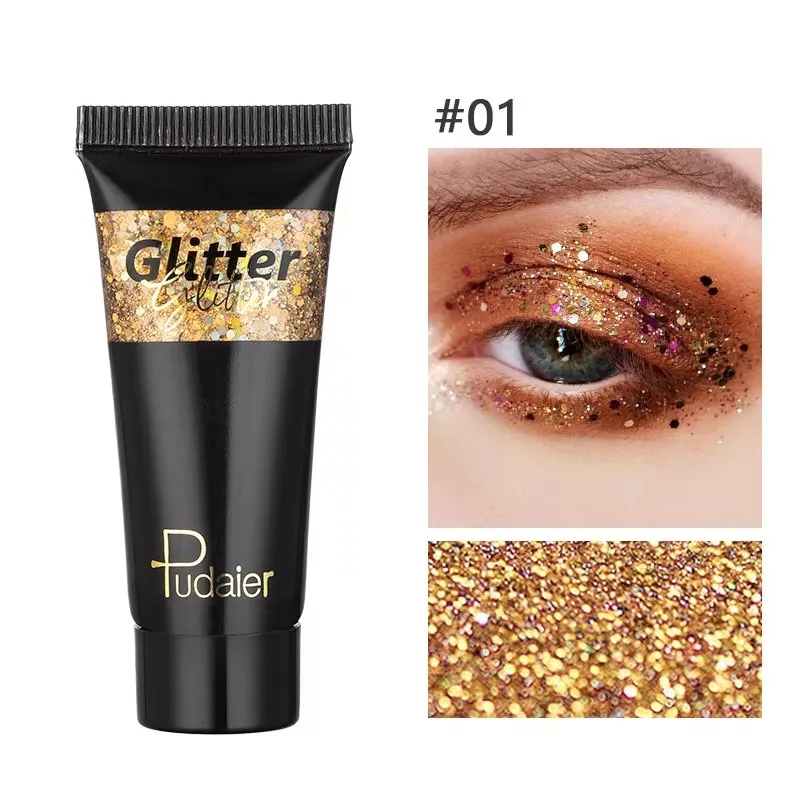 12 Colors Liquid Glitter Eyeshadow Monochrome Shimmering Eye Shadow Long Lasting Highlighter Waterproof Eye Makeup.