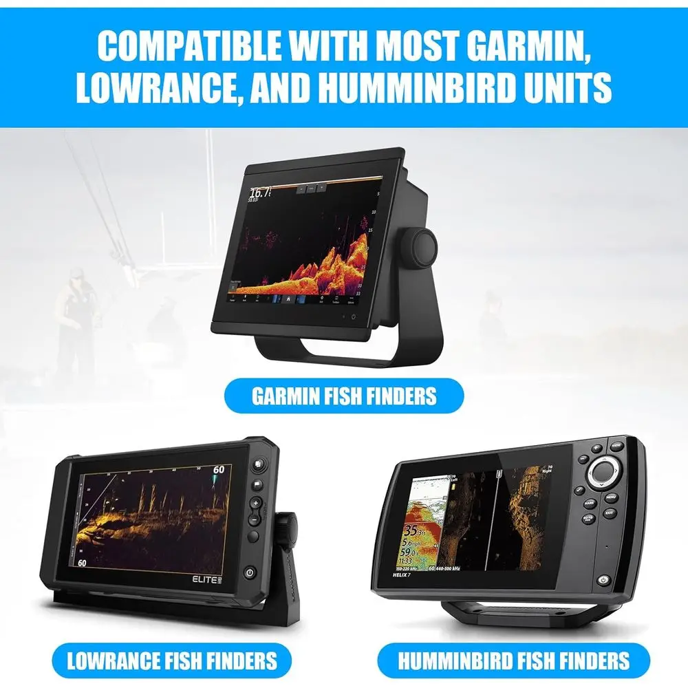 قفل صياد السمك، عبوتان من قفل رسم بياني لصيد الأسماك من الألومنيوم البيضاوي لتأمين وحدة الصيد إلى حامل Gimbal لـ Garmin وHumminbird وLowranc #2