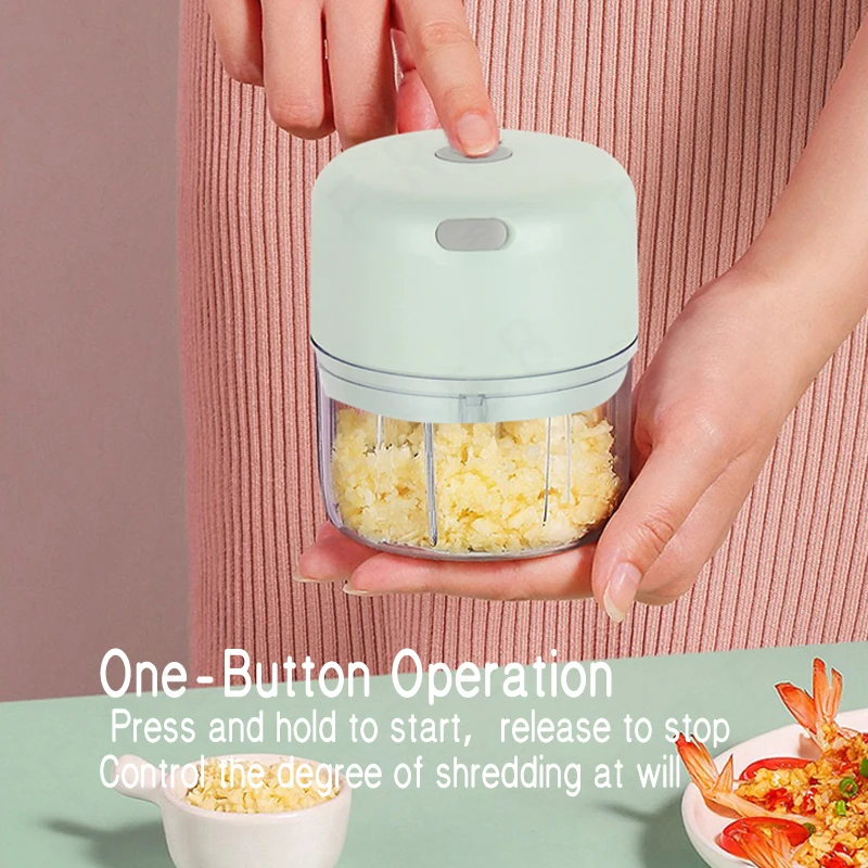 Electric Kitchen Food Chopper Small Portable USB Charging Meat Grinder Vegetable Chopper Garlic Masher Crusher Kitchen Tools