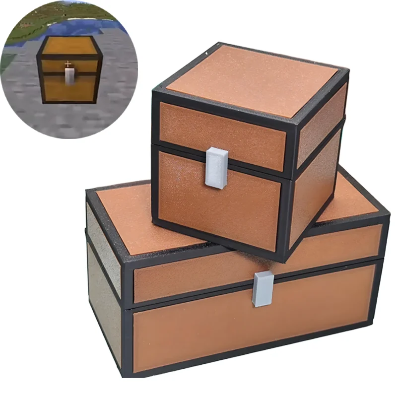 Caja de almacenamiento MC con píxeles magnéticos, bonito organizador de joyas, Mini caja de baratijas de juguete, estilo de bloque, decoración de escritorio, caja de arena, ventiladores de juegos
