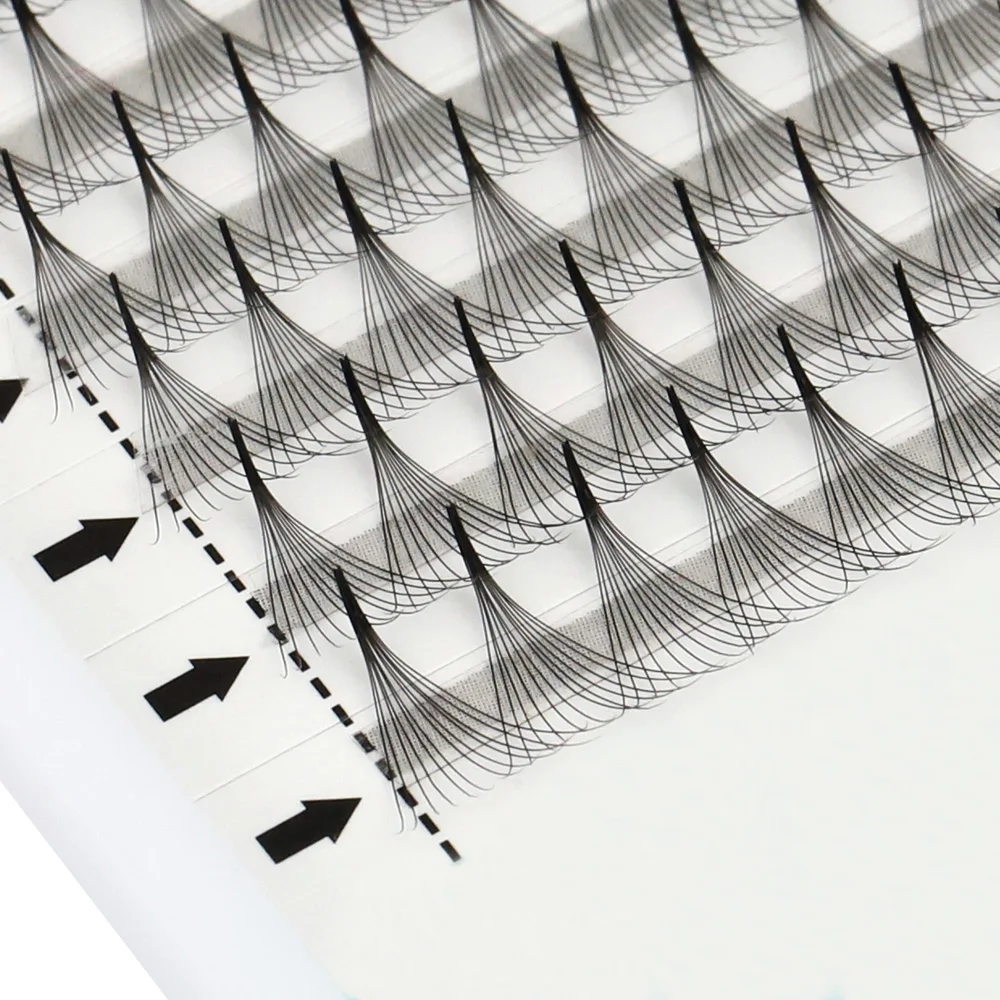 Schlanke, schmale Basis, vorgefertigte Fächer, Wimpernverlängerung, dünne Wurzel, spitze Basis, 5D, 6D, 8D, 12D, 10D, scharfer Stiel, russische Volumenfächer, Lash Cilio – Detail 22