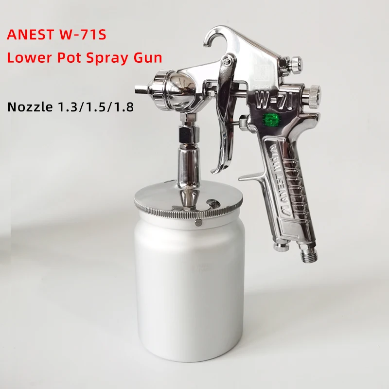 

Japan Iwata W-71S Spray Gun Car Furniture Paint Primer Spray 1.5mm Nozzle High Atomization Pneumatic Under The Pot Spray Gun