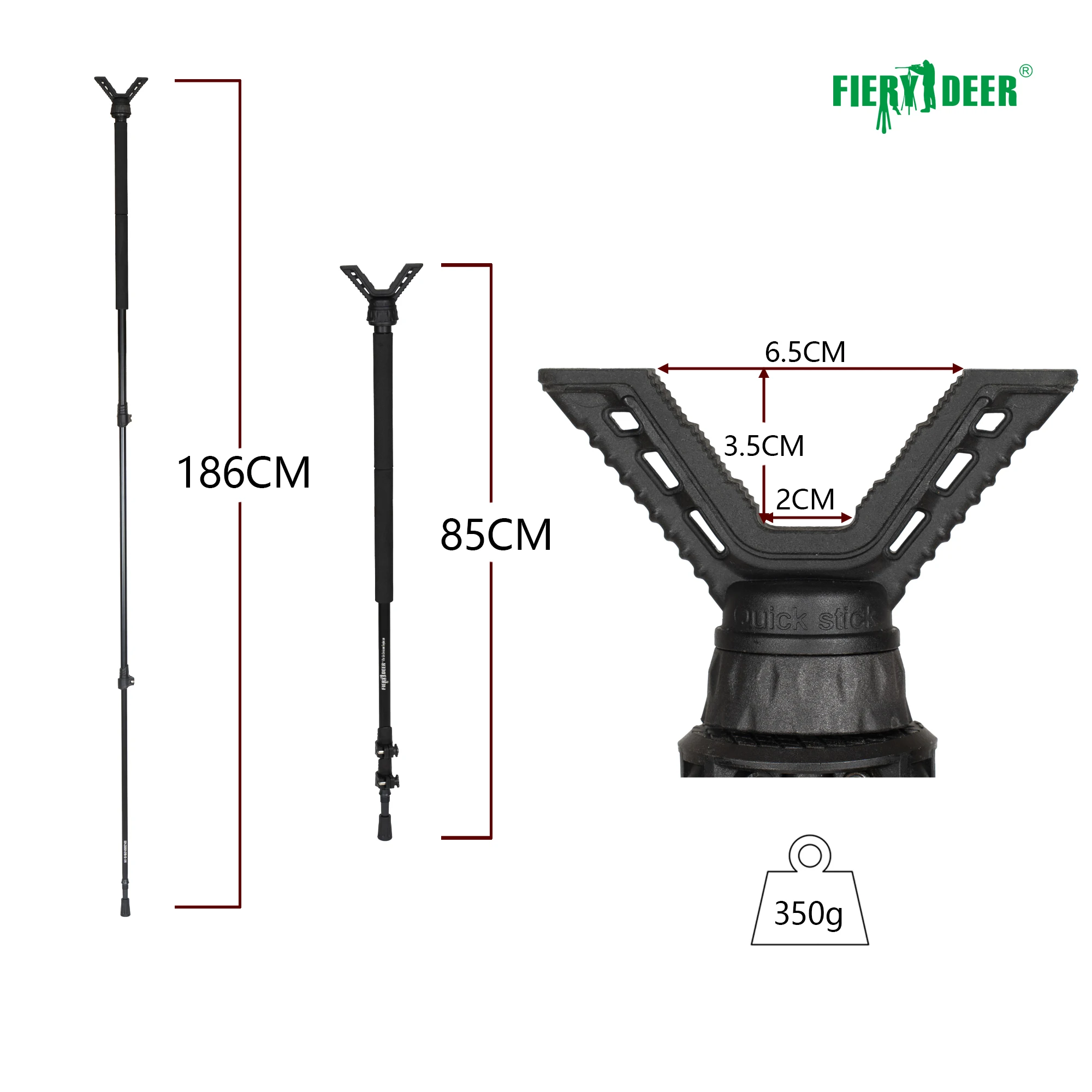 Imagem -06 - Fiery Deer-bastão de Tiro para Caça Rifle com Altura Ajustável Punhos de Espuma de Alta Densidade Monopod 180cm