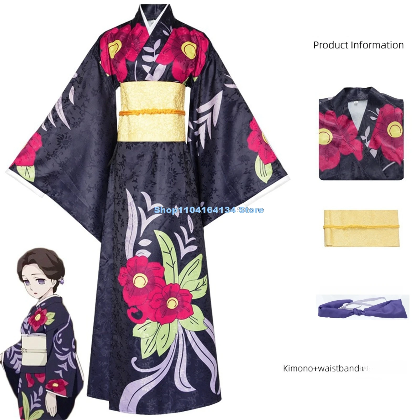 

Anime Demon Slayer Kimetsu no Yaiba Cosplay Costume Tamayo Uniform Kimono Cosplay Costumes Halloween Carnival Party Women Suit