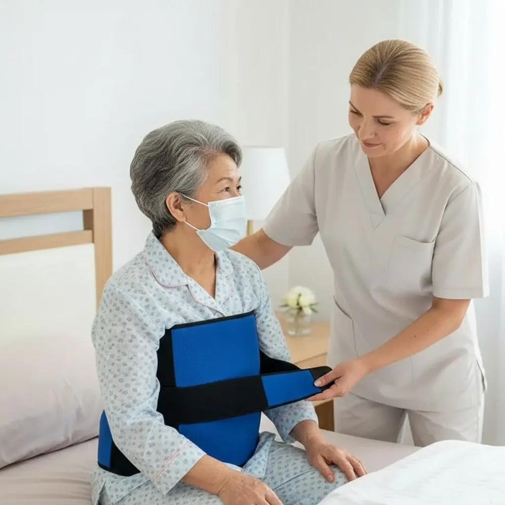 

Home Rehabilitation Aid - Adjustable Bed Rail Support Strap for Patient Transfer & Safety