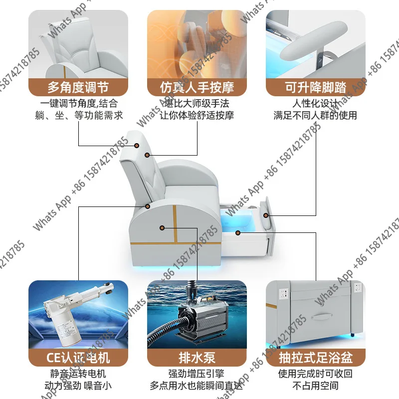Spa Salon Electric Eyelash Nail Art Sofa Foot Chair Beauty Salon Eyebrow Tattoo Foot Chair Reclining