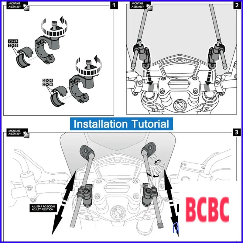 

BB-Motorcycle Windscreen For Yamaha MT07 MT09 HONDA CBR600RR CB1000R GXSR 600 750 BMW Ducati Adjustable 43X40cm Accessories Gray