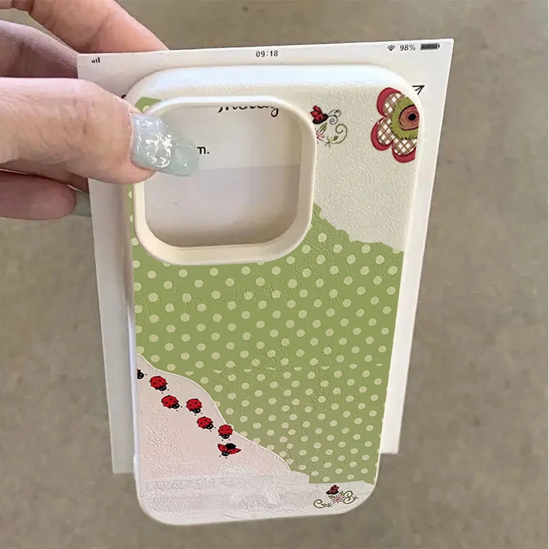 Samsung Galaxy A55 - Coque de téléphone à pois verts