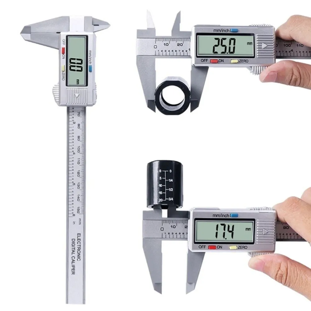 

0-150mm Electronic Digital Caliper Inch/Metric Digital Display Vernier Caliper High-strength Plastic Multi-purpose Digital Ruler