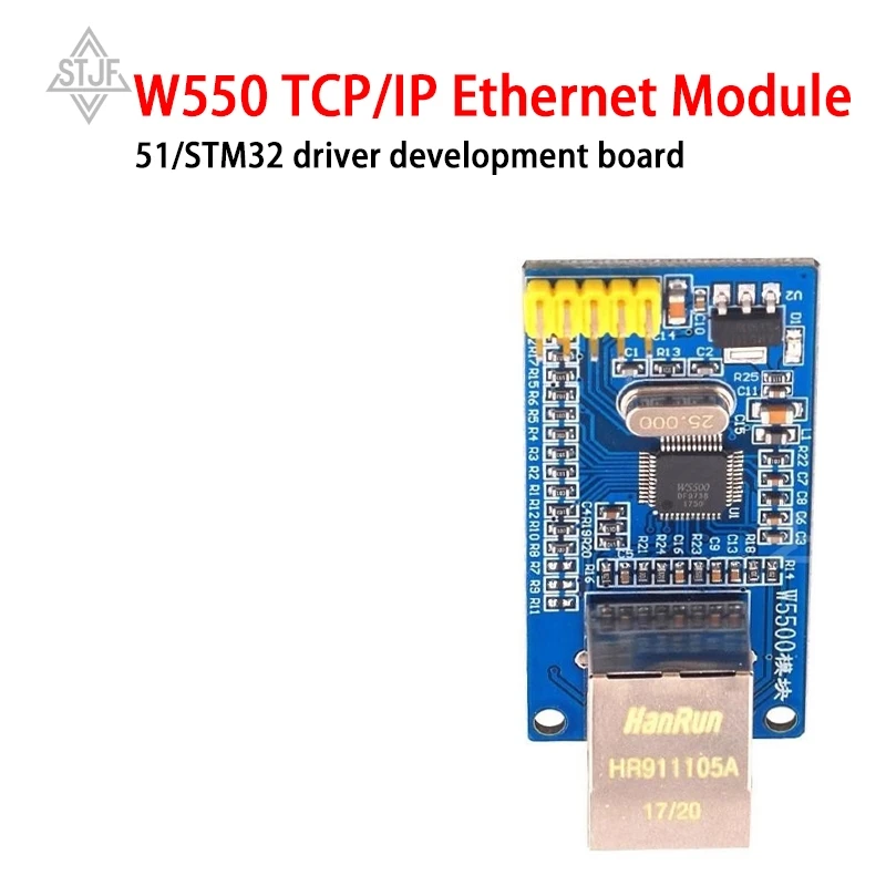 1pcs W5500 Módulos de rede Ethernet para Arduino TCP/IP 51/STM32 Interface SPI 3.3V 5V I/O MCU