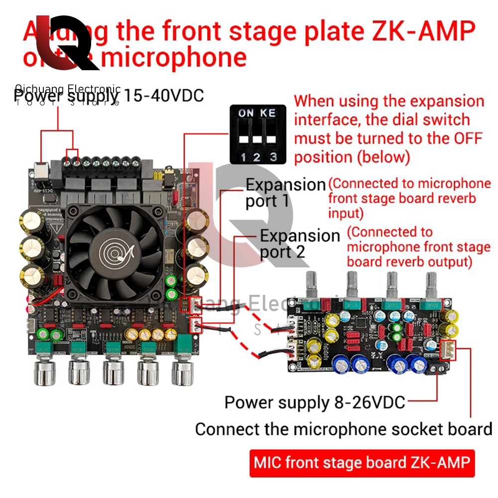 ZK-APTX2 DC15-40V 2.1 kanałowy wzmacniacz mocy 200W + 200W + 400W moduł wzmacniacza audio HiFi NE5532 Chip dla modułu Qualcomm QCC3034