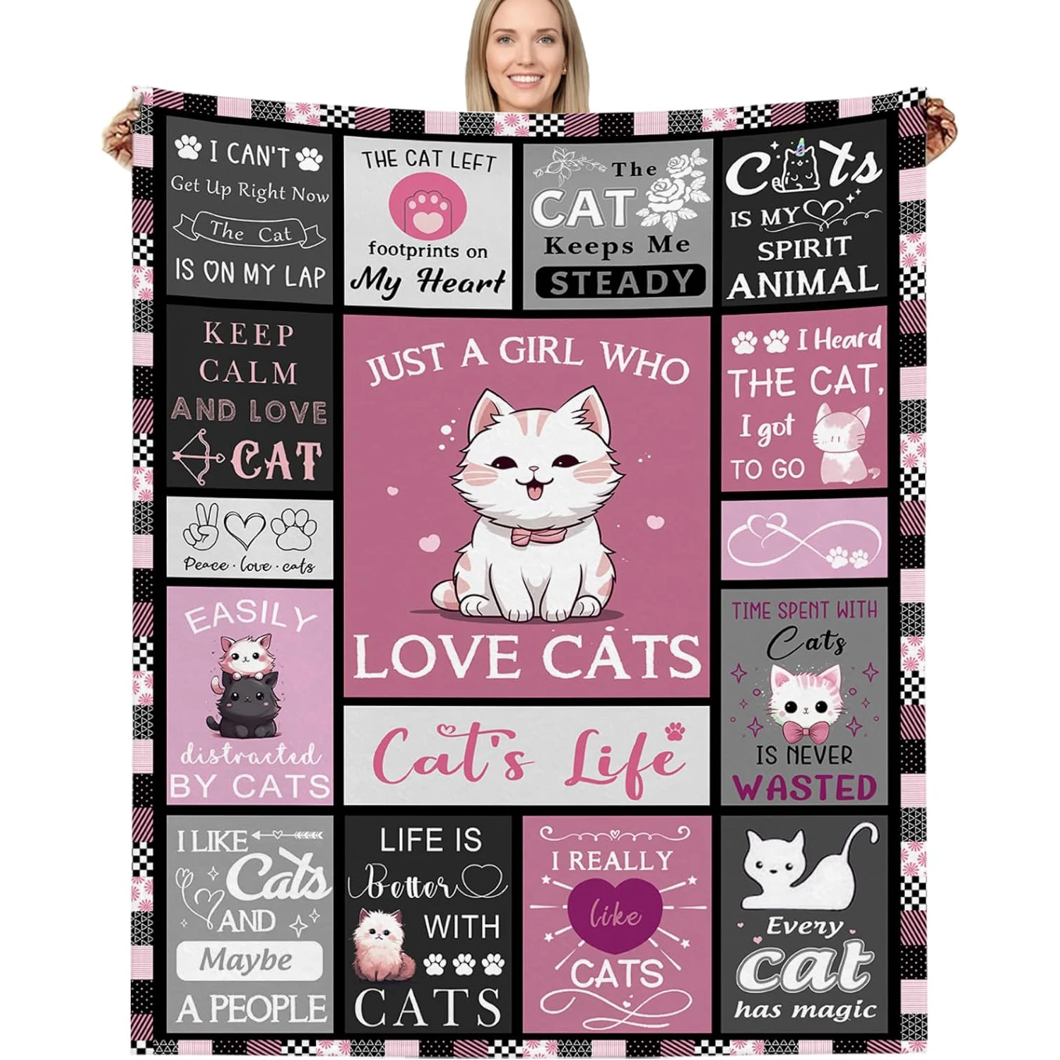 It's just a cat blanket for girls who love cats, a cat gift for girls, a cat gift for women