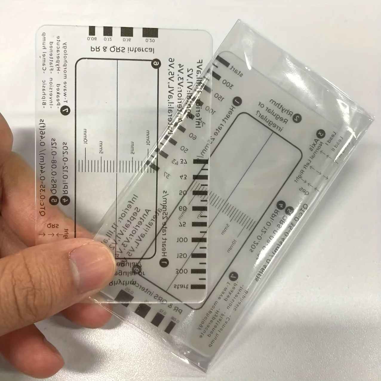 Règle ECG à 7 étapes, outil de mesure pour l'observation des battements cardiaques et l'assistance à l'électrocardiogramme
