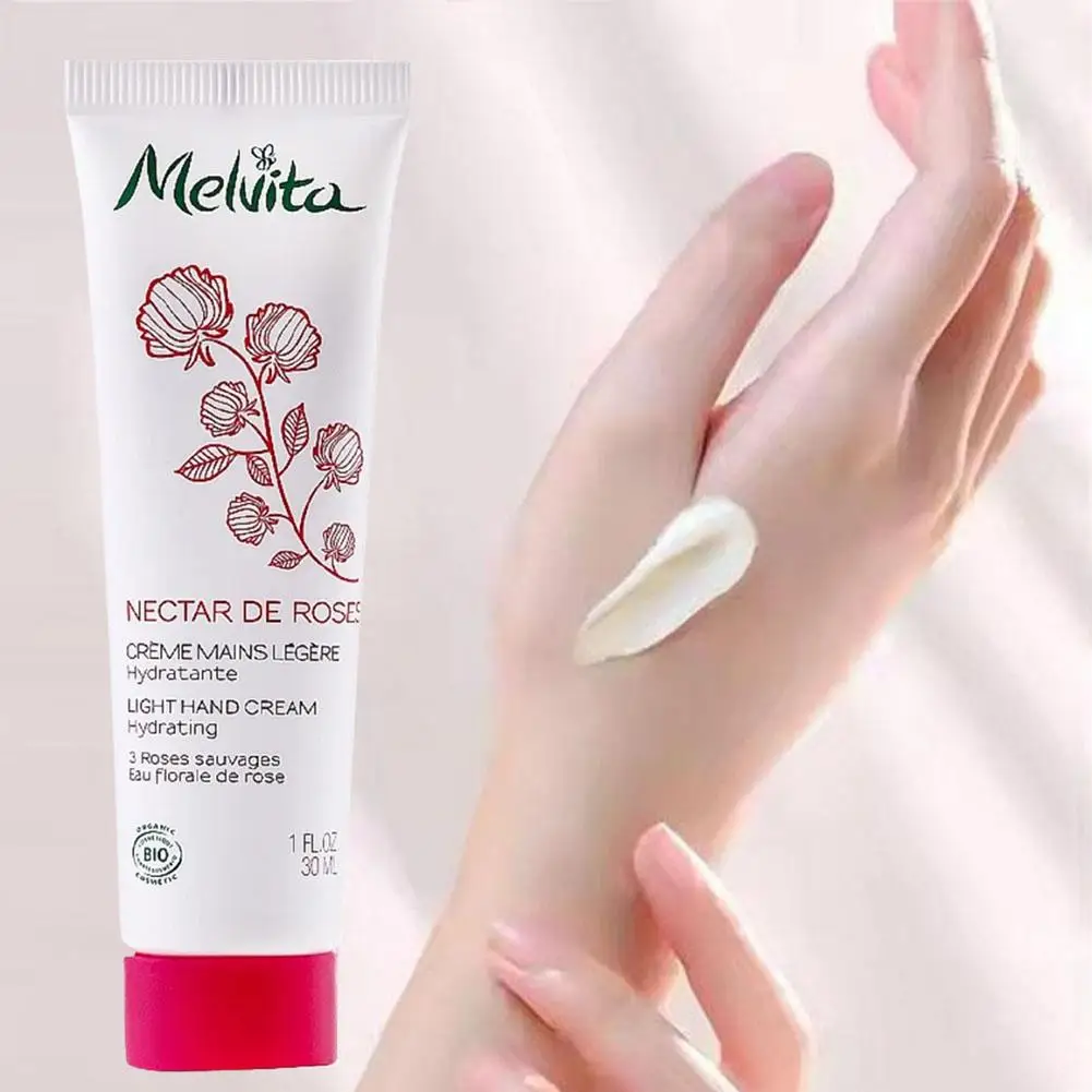 

Non-Greasy Rose Hand Cream 30ml Moisturizing with Light Floral Scent Fast Absorbing Natural Ingredients for Dry Rough Hands