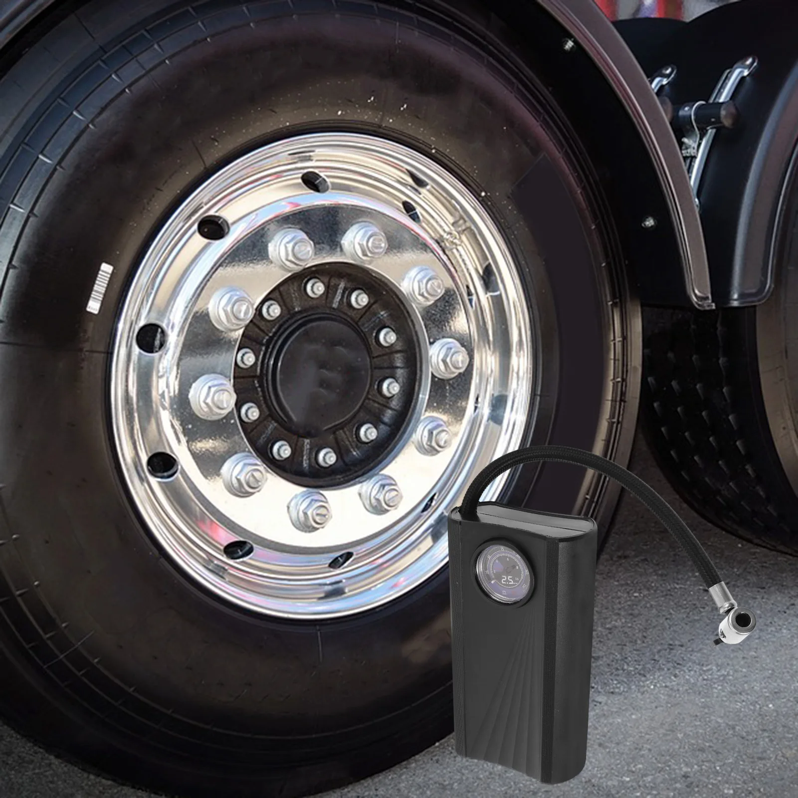 

Portable Car Air Compressor Tire Inflator Black Handheld Vehicle Pump For Tires Bicycles Motorcycles ABS Material Efficient