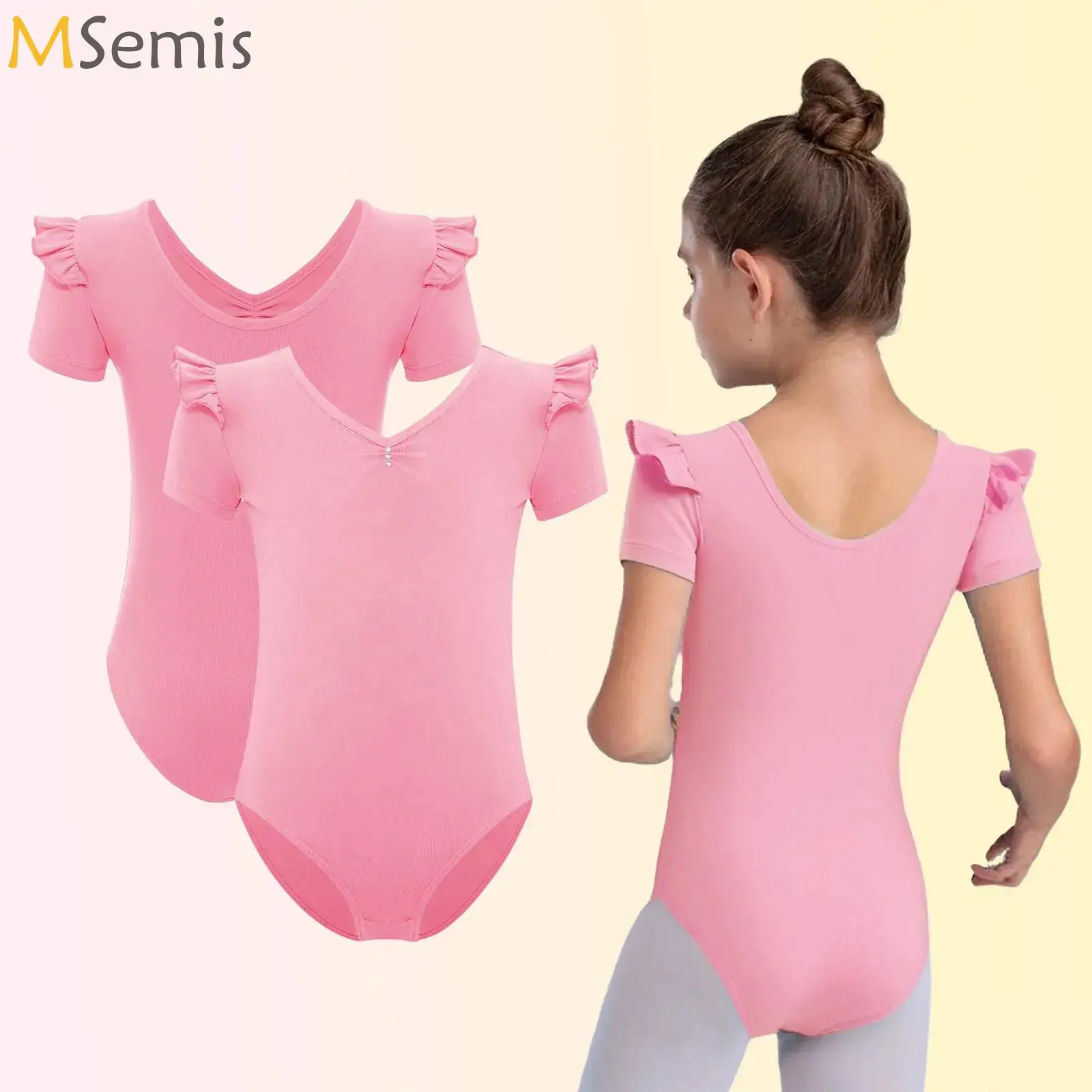 

Girls Ballet Dance Costume Kid Short Sleeve Cotton Kids Turnpakje Leotard Girls Gymnastics Dancewear Leotard for Ballet Class
