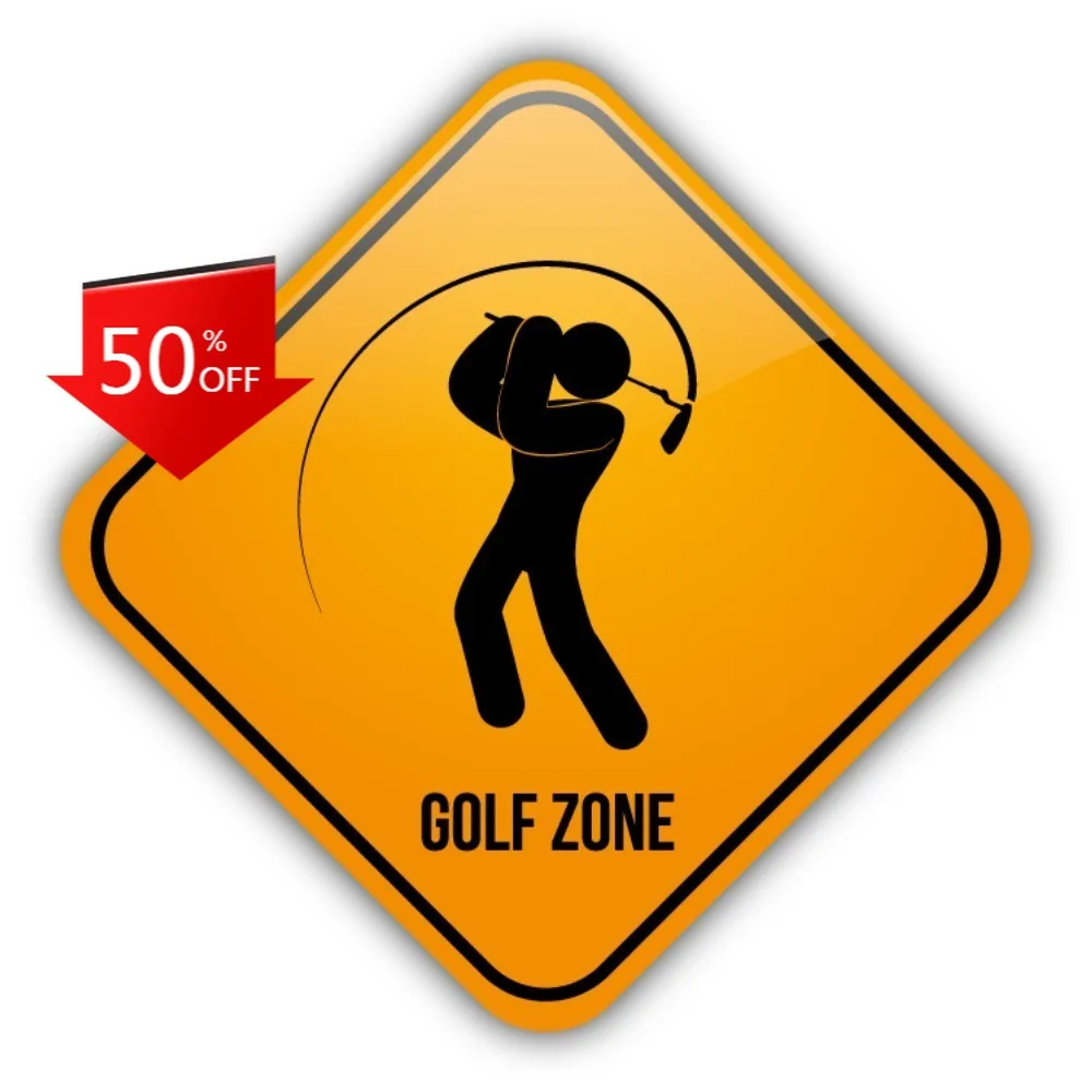 Golf Zone Sign Funny Car Laptop Window Bumper Waterproof Vinyl Decal Sticker Retro Cute Vintage Cool Retro Cool Unique Unique