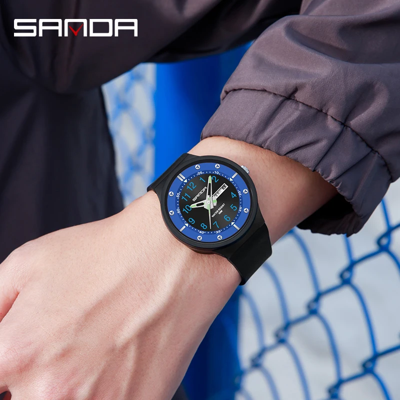 SANDA Luminous 5ATM Waterproof Brand New Genuine Quartz Mens Watches Top Brand Military Watch For Men Gift Relogio Masculino