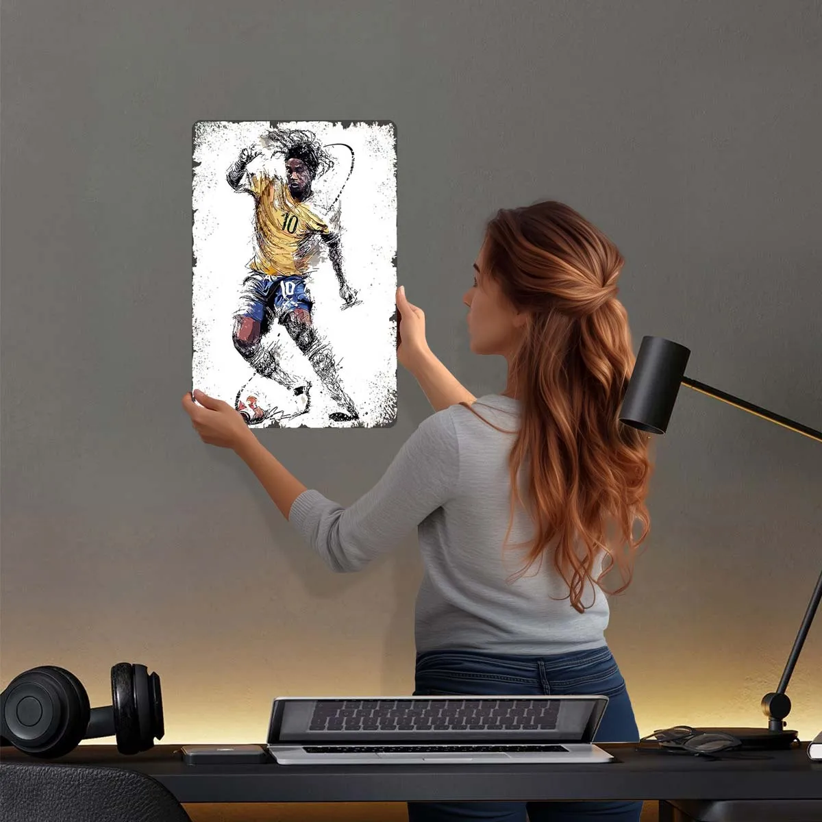 Ronaldinho Metal Sign Sports Poster Room Decorations Customizable Tinplate Signs for Wall Art Decoration Interior Art of Murals