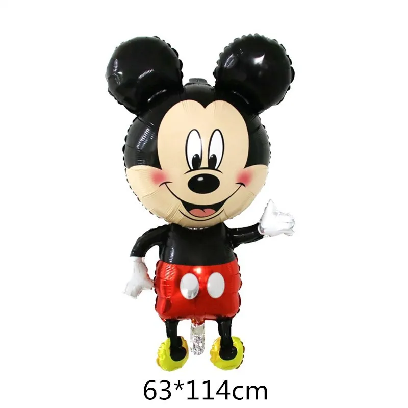 Mickey Mouse Aluminum Film Balloon Party Decor Set Cartoon Mickey Head Latex Balloon 32in Red Number Kid Birthday Party Supplies