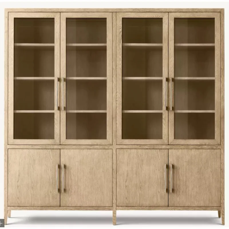 Modern Solid Oak 4-Door Sideboard & Kitchen Cabinet Luxury Dining Storage with Handmade Eco-Friendly Design