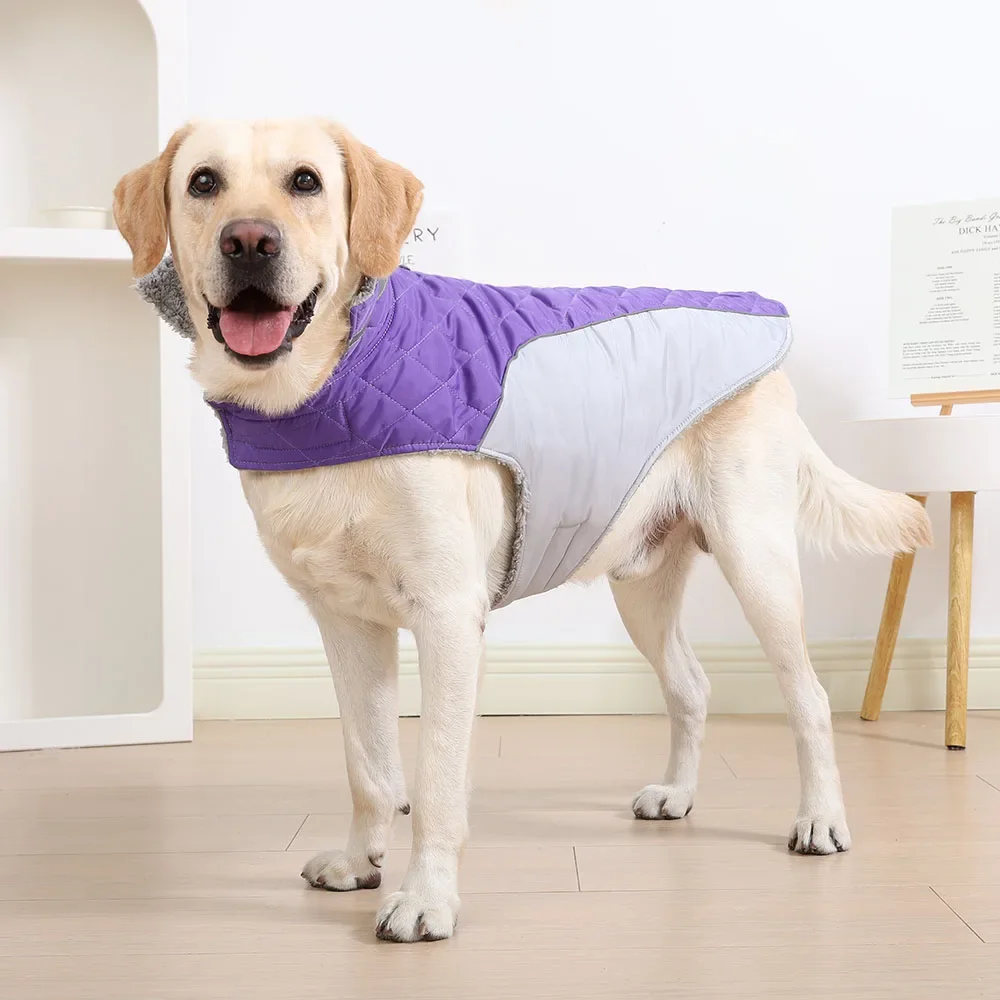 كلب سترة للكلاب الصغيرة الكبيرة القط الشتاء الدافئة الصوف الملابس عاكسة مقاوم للماء جرو سترة معطف لابرادور البلدغ الملابس