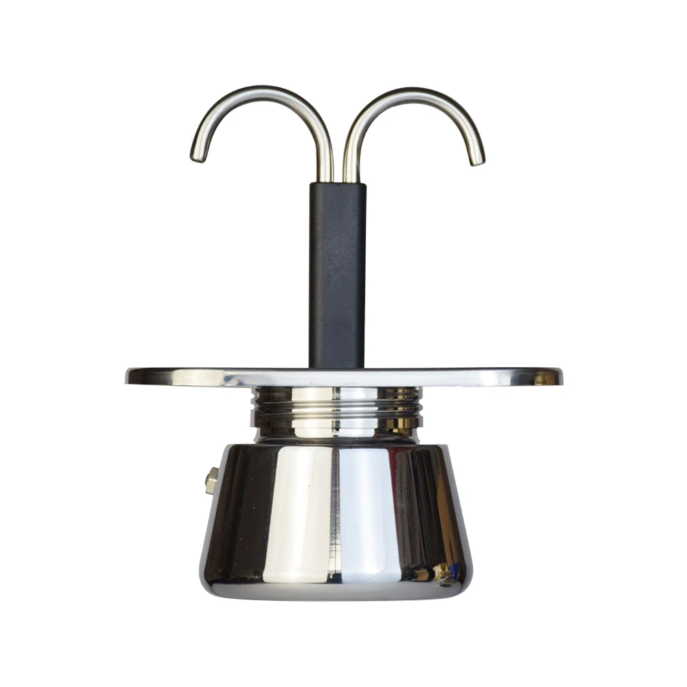 Cafetière italienne à double tête en acier inoxydable, pot à moka, outil pour cappuccino, expresso, latte, 100ml, nouveau