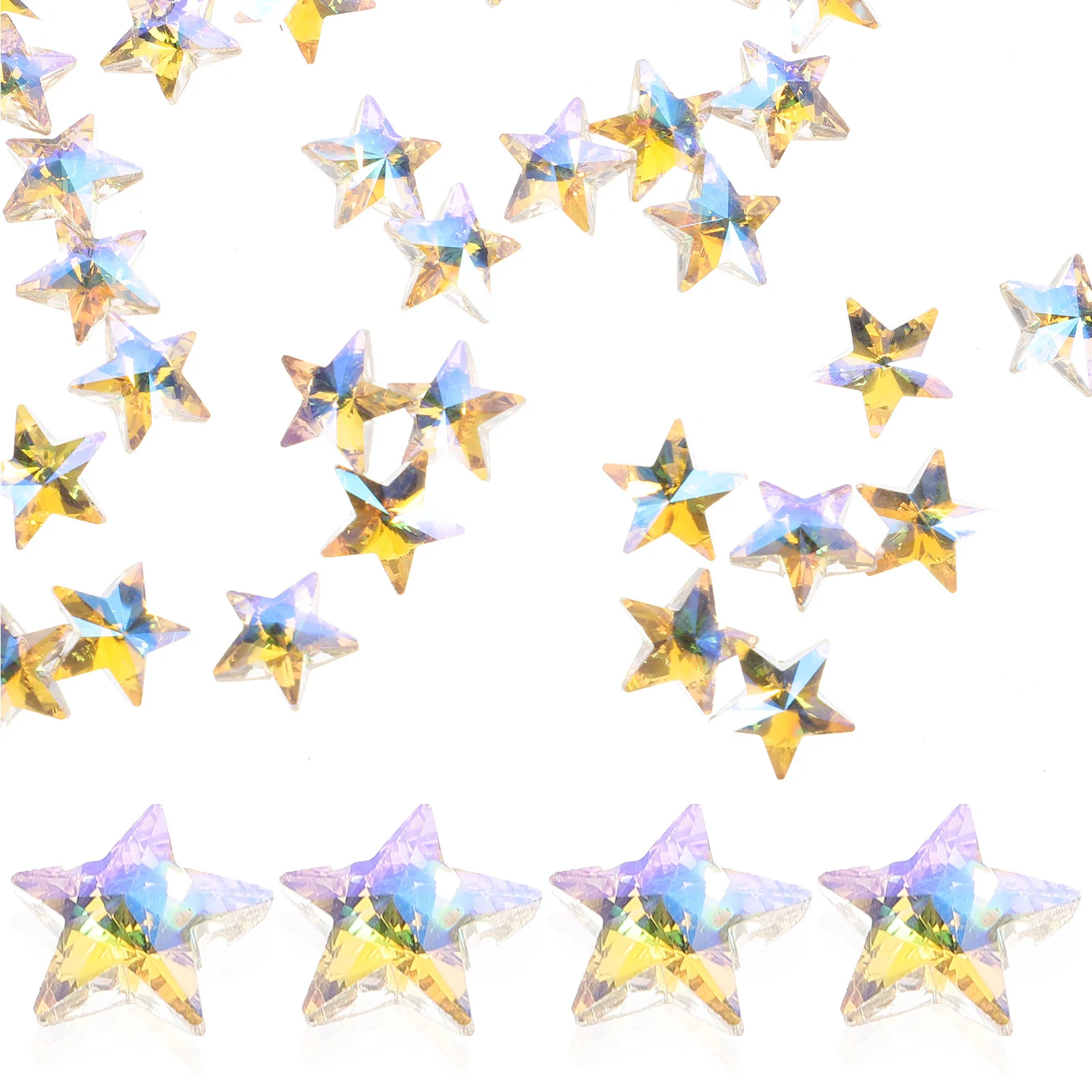 

45Pcs Star Charm Glass Decoration Delicate Smooth Surface DIY Jewelry Making Accessories Necklace Bracelet Earring Craft
