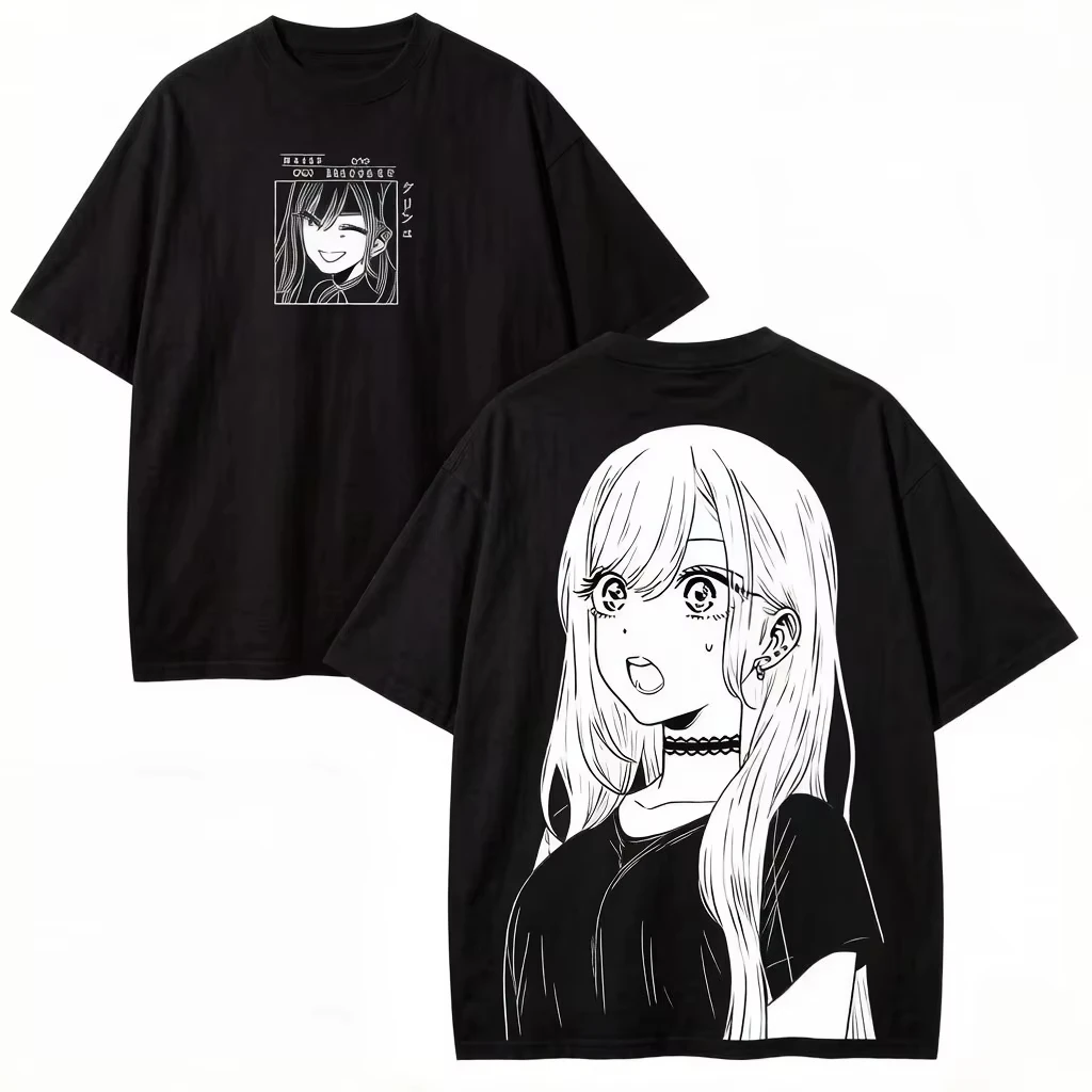 Anime My Dress-Up Darling Marin Kitagawa Print T-shirt Men Women Oversized Casual Cotton Short Sleeve Tee Vintage Streetwear Top