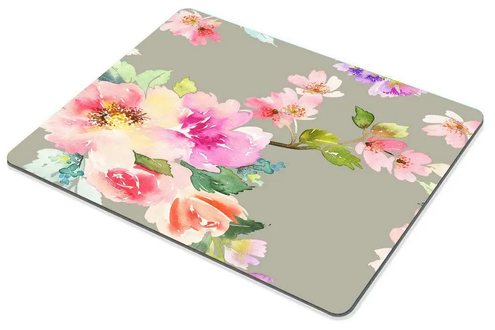 Tapis de souris d'impression de fleurs vintage, tapis de jeu confortable, sous-marin en polymères, tapis de clavier, tapis de bureau, annonces Moudescriptif, 22x18cm