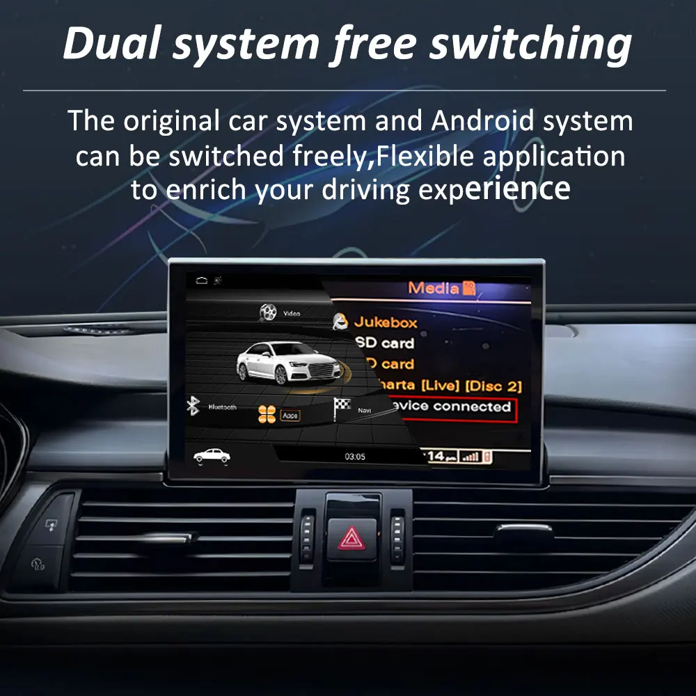 9 '' Carplay DSP Stereo Car Radio Multimedia Player for Audi A6 C7 A7 2012 - 2018 Navi GPS QLED Screen WiFi Android 16 Bluetooth