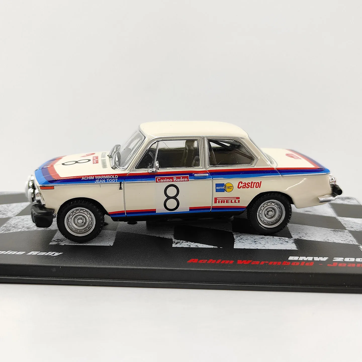Diecast IXO 1:43 Scale BMW 2002 TII Alpine Rally 1973 Alloy Car Model