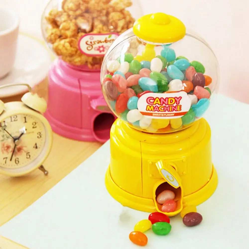 Children Cute Sweets Mini Candy Machine Bubble Dispenser Coin Bank Money Saving Box Baby Christmas Birthday Best Gift for Kids